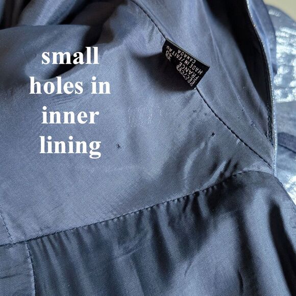 Vintage 90s y2k Scene Prom Gown Blue Floral Embroidery Beaded Fringe Size 9/10 - Picture 8 of 17